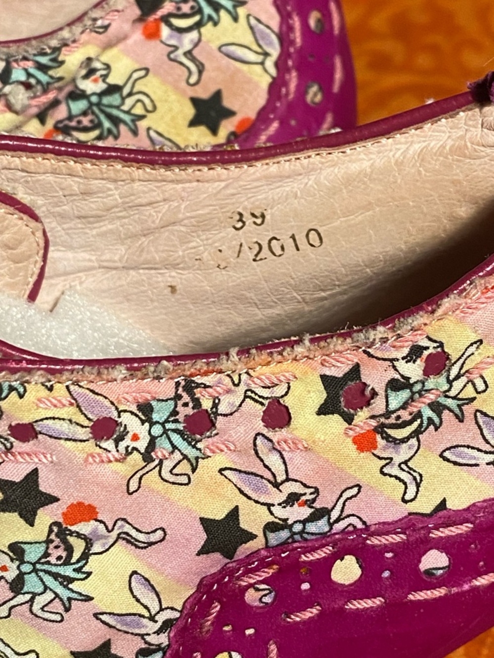 RESERVED 2010,”Iced Gem Abigail Bunny” hot pink bootie,box,free bag,8 - Picture 8 of 15